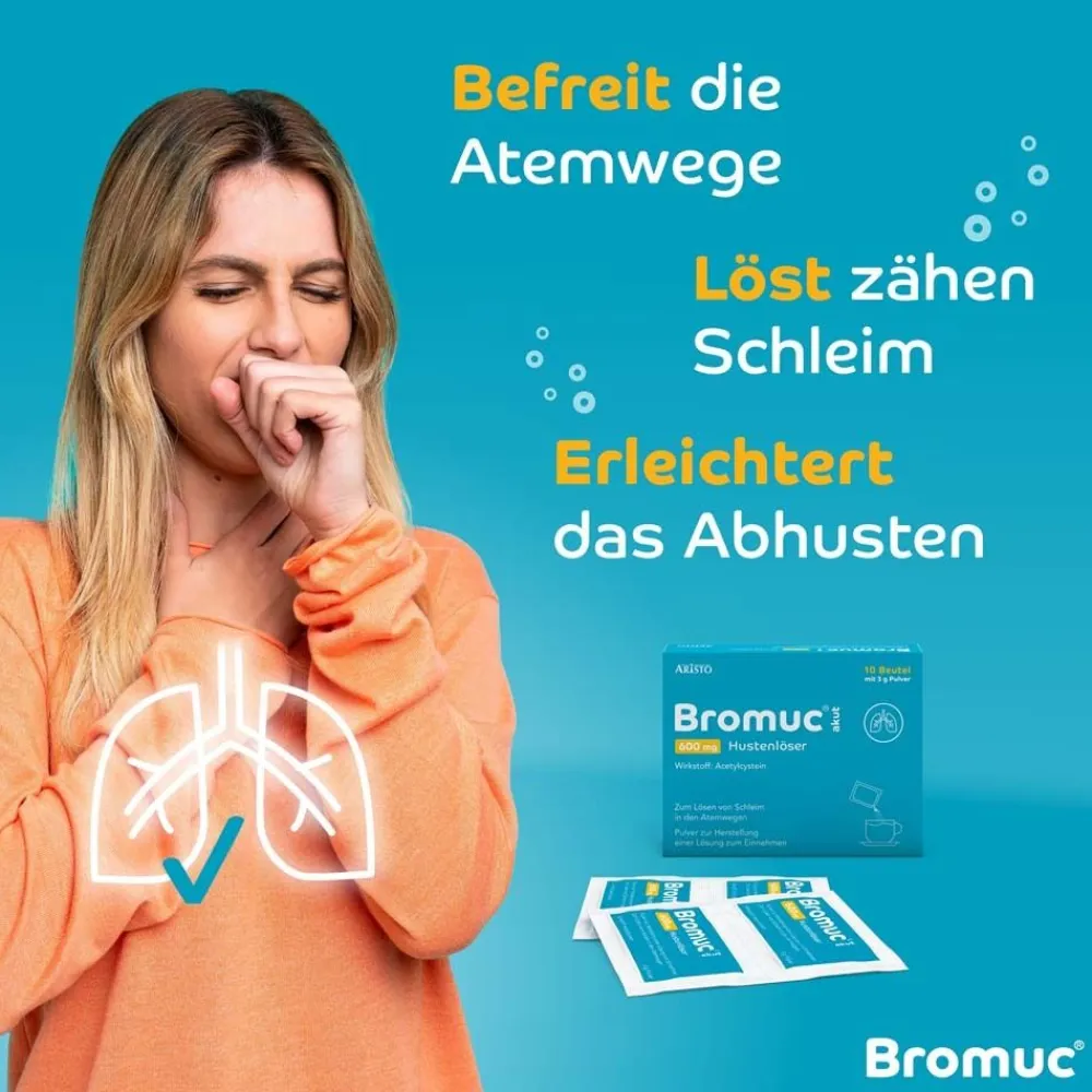 Bromuc akut 600 mg Hustenlöser - Verflüssigt zähen Schleim und erleichtert das Abhusten> Hot