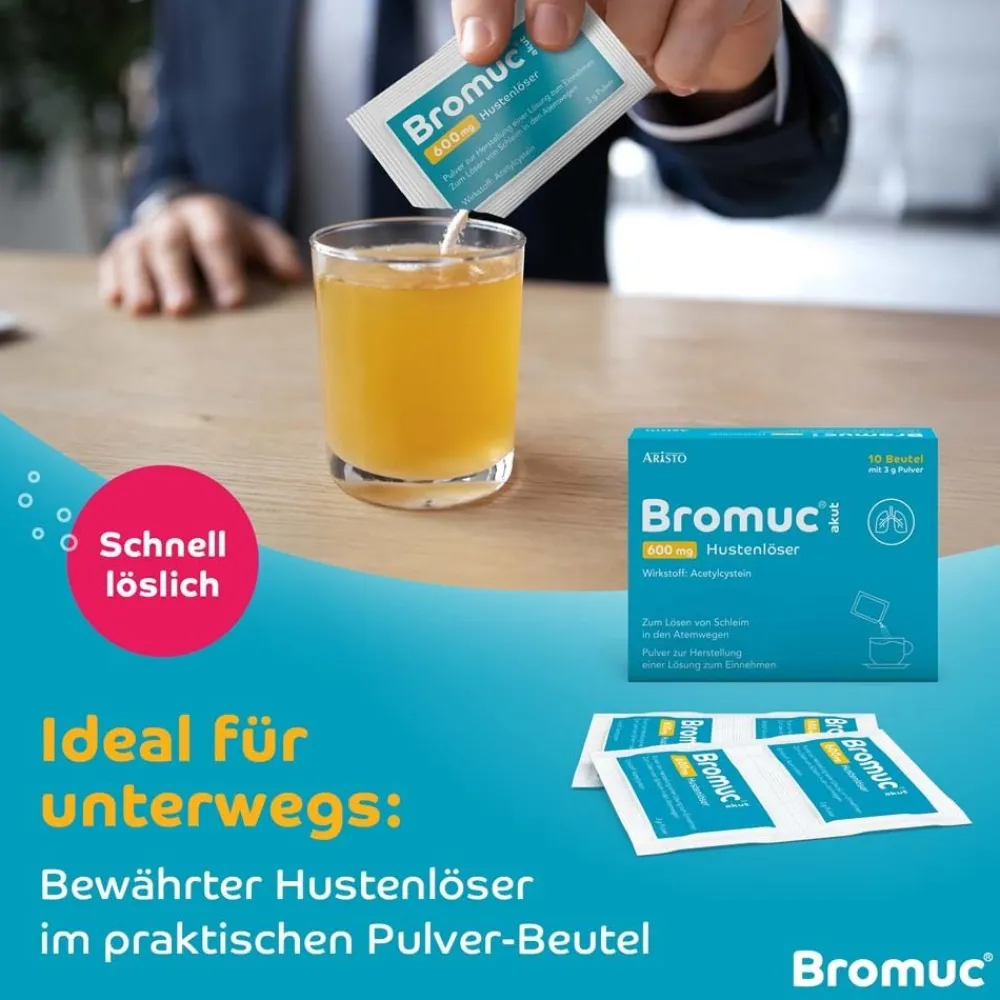 Bromuc akut 600 mg Hustenlöser - Verflüssigt zähen Schleim und erleichtert das Abhusten> Hot