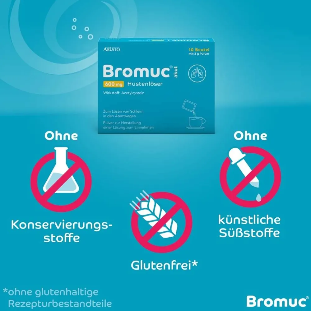 Bromuc akut 600 mg Hustenlöser - Verflüssigt zähen Schleim und erleichtert das Abhusten> Hot