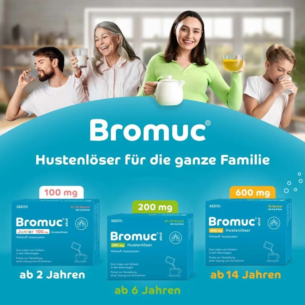 Bromuc akut 600 mg Hustenlöser - Verflüssigt zähen Schleim und erleichtert das Abhusten> Hot