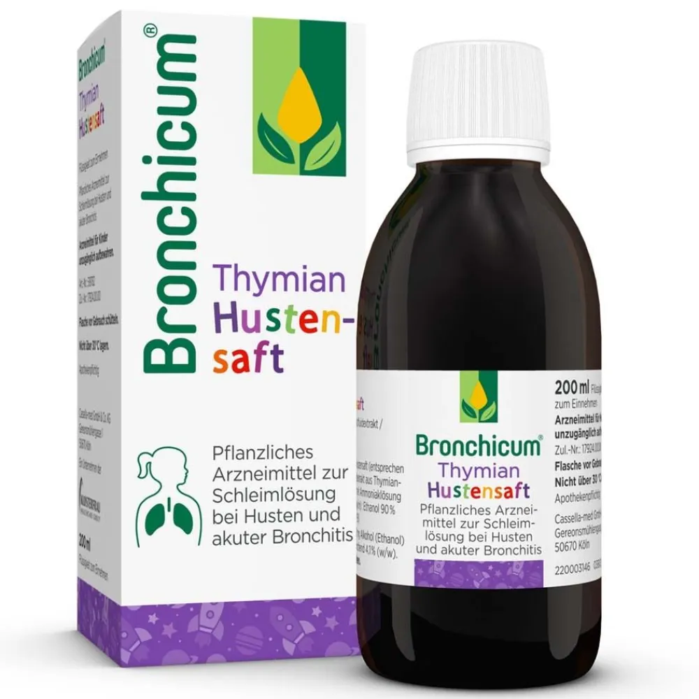 Thymian Hustensaft - Pflanzlicher Hustenlöser geeignet für Säuglinge|Bronchicum Clearance