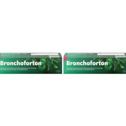 Bronchoforton® Salbe – Erkältungssalbe mit rein pflanzlichen Wirkstoffen. Löst zähen Schleim, erleichtert das Abhusten; mit Eukalyptus-, Fichtennadel- und Pfefferminzöl| Discount
