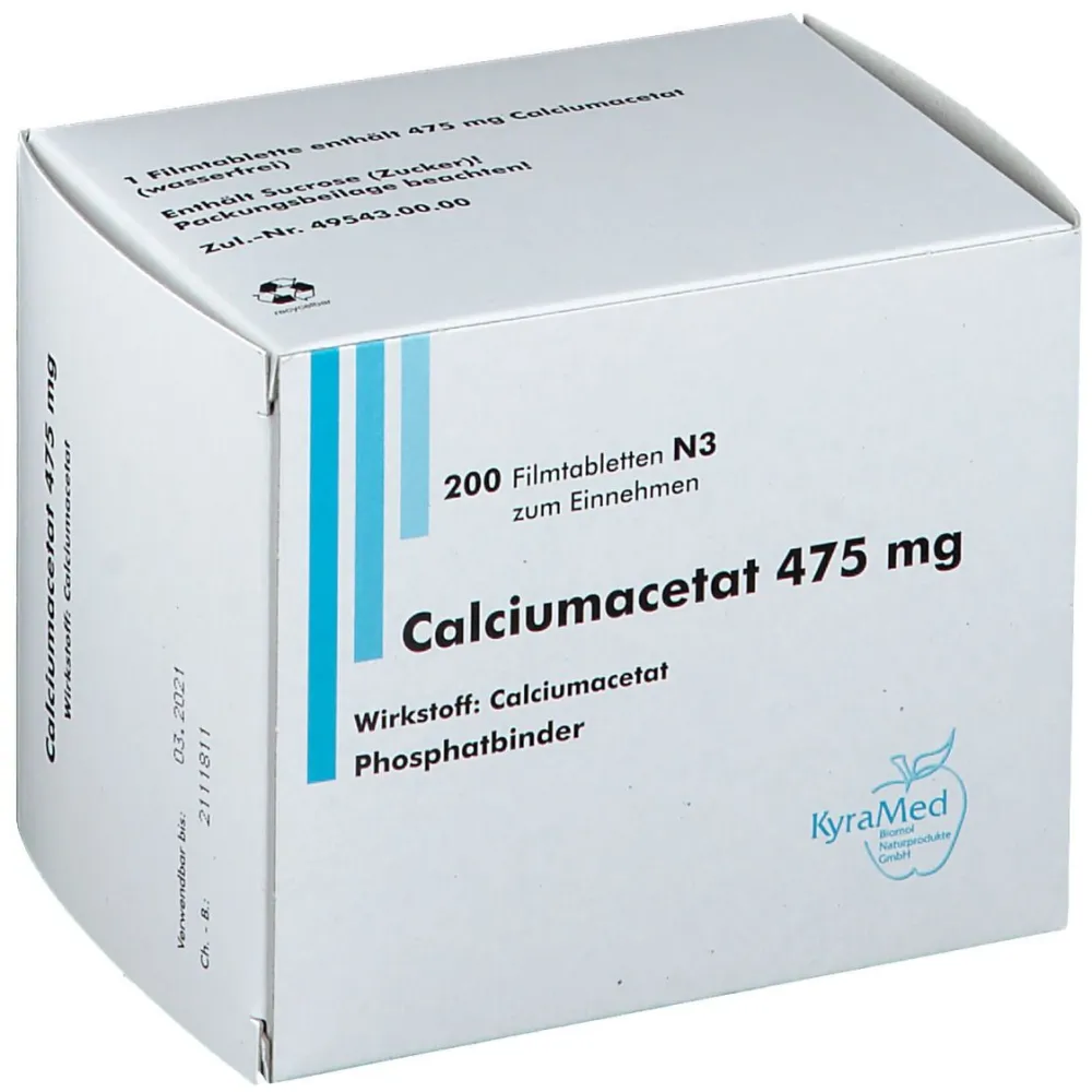 Calciumacetat 475 mg Filmtabletten> Clearance