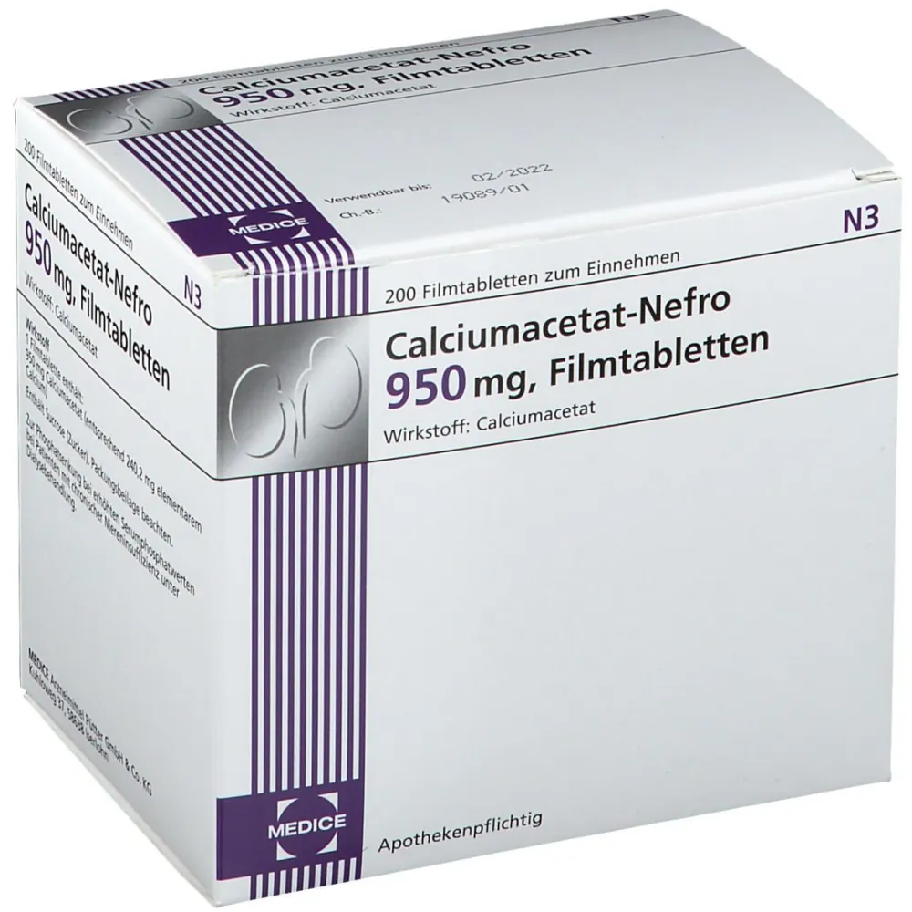 Calciumacetat-Nefro 950 mg> Clearance