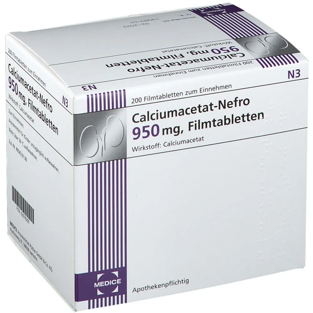 Calciumacetat-Nefro 950 mg> Clearance