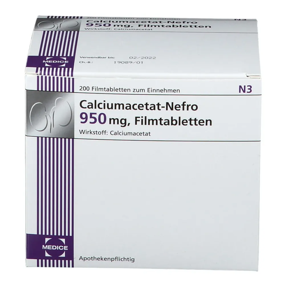 Calciumacetat-Nefro 950 mg> Clearance