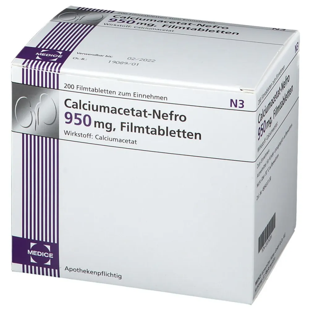 Calciumacetat-Nefro 950 mg> Clearance