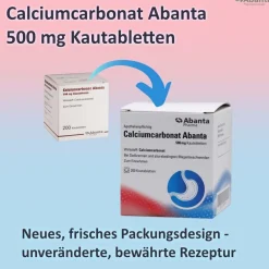 Calciumcarbonat Abanta 500 mg Kautabletten|