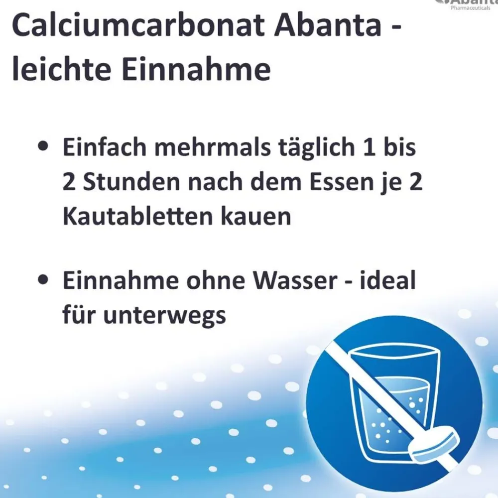 Calciumcarbonat Abanta 500 mg Kautabletten|
