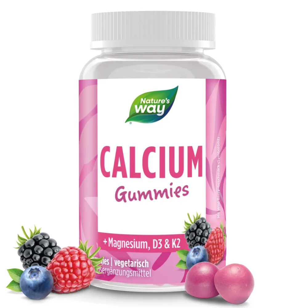 Calcium Gummibärchen für Erwachsene & Kinder I 500 mg Calcium I Wild Berry Geschmack I vegetarisc...|Nature's way Sale