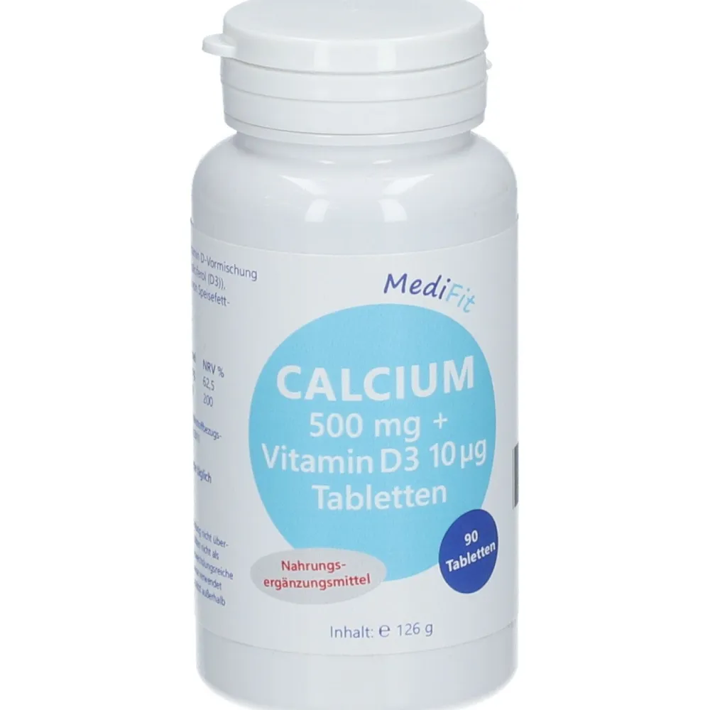 Calcium 500 mg + Vitamin D 10 µg Tabletten>MEDIFIT