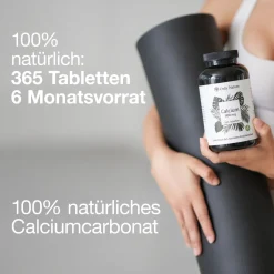 Calcium Tabletten (365 Stück) mit 800 mg pro Tagesdosis - 100% Vegan & ohne Zusätze - Kalzium><noscript><img width=