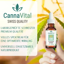CannaVital® Bio CBD Öl Tropfen 5% 10 ml Cannabidiol Vollspektrum Laborqualität> Discount