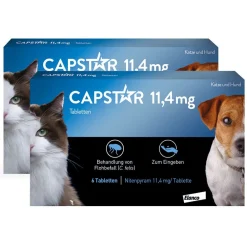 Capstar Tabletten gegen Flöhe für Katzen und kleine Hunde bis 11 kg, 6 Tabletten in einer Packung>