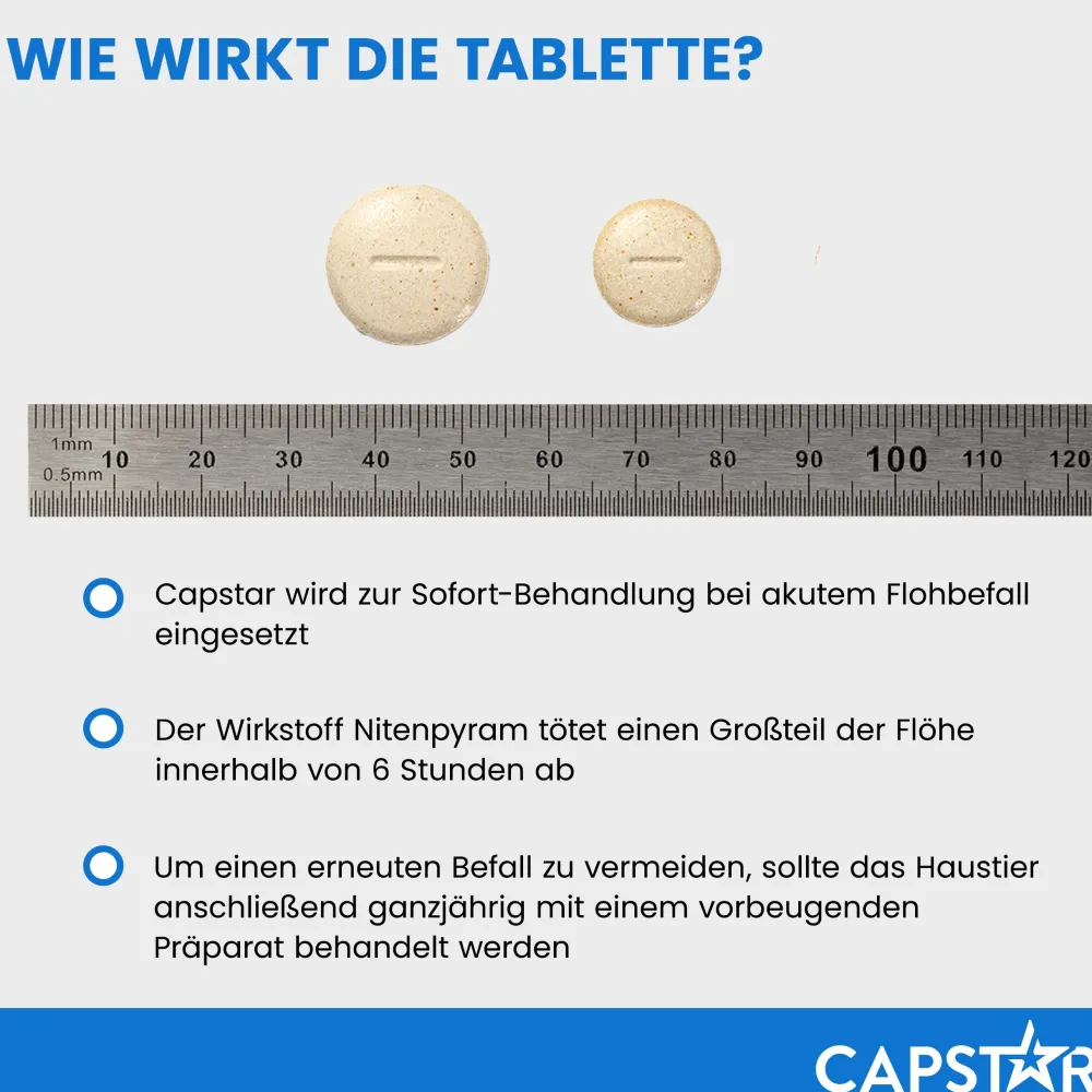 Capstar Tabletten gegen Flöhe für Katzen und kleine Hunde bis 11 kg, 6 Tabletten in einer Packung>