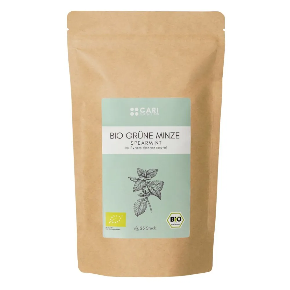 Bio Grüne Minze Tee Pyramidenteebeutel|CARI NUTRITION