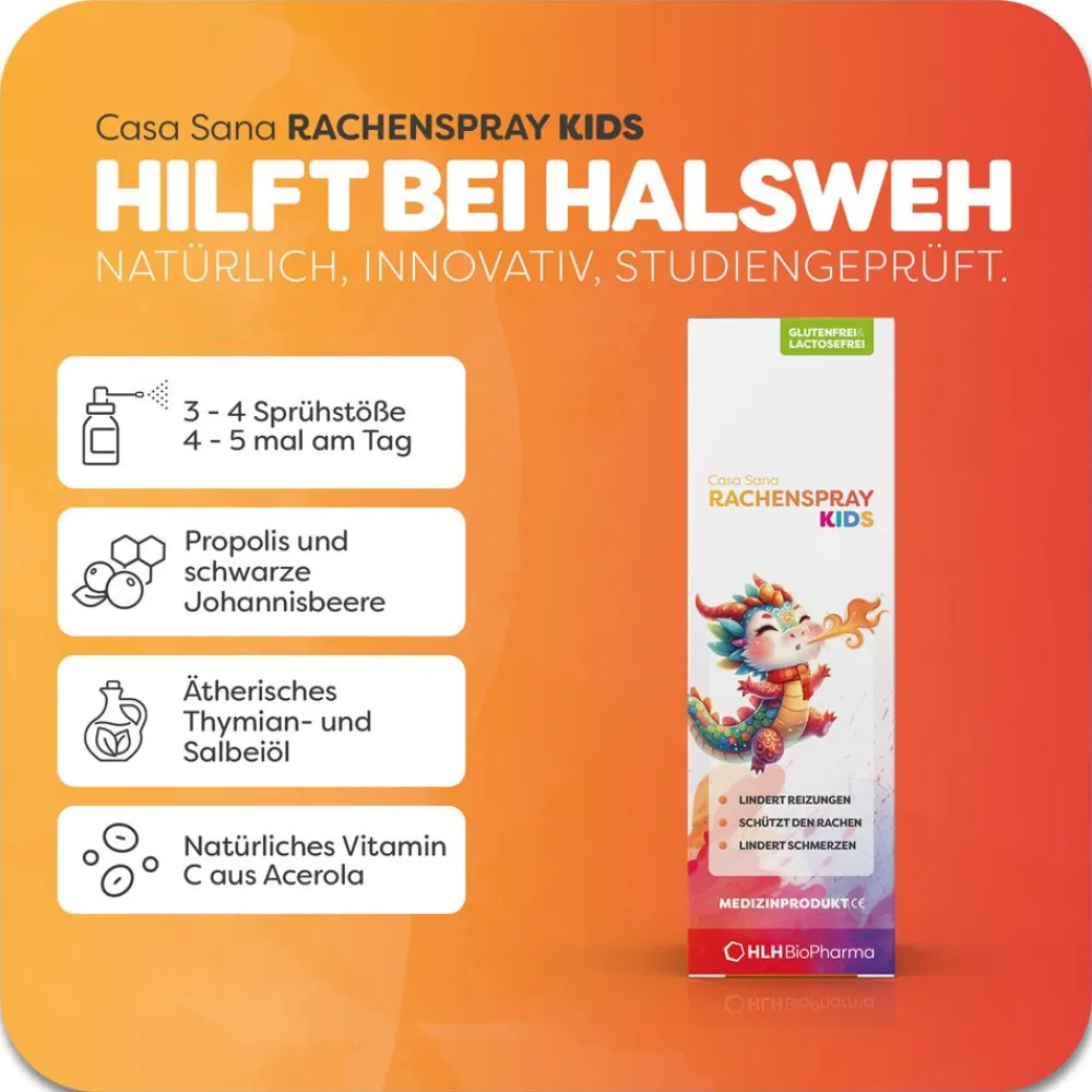 RACHENSPRAY KIDS - Mit Acerola, schwarzer Johannisbeere, Propolis, Thymian- und Salbeiöl>Casa Sana Online