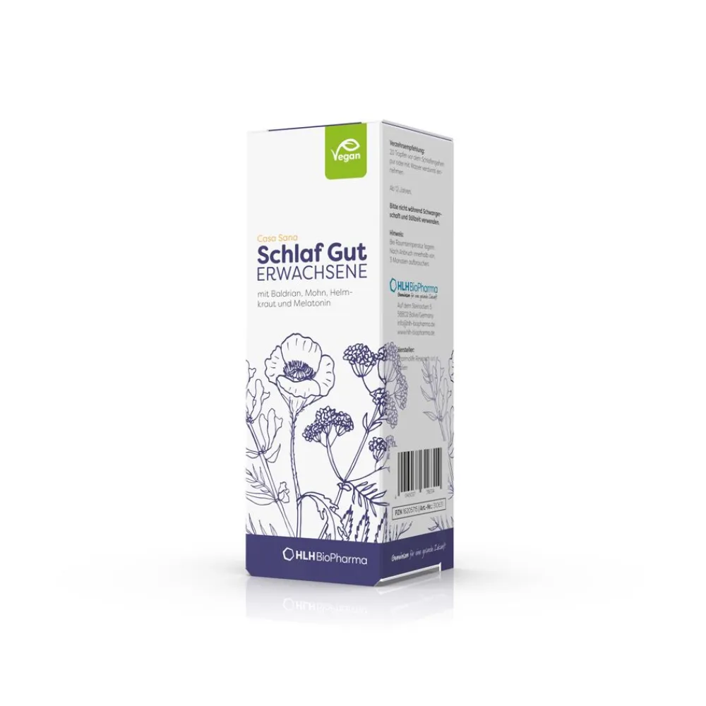 Schlaf Gut ERWACHSENE - Pflanzenxtrakte und Melatonin für einen erholsamen Schlaf|Casa Sana Discount