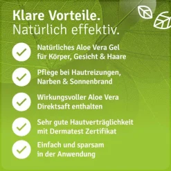 Aloe Vera Gel Haut & Haare - DERMATEST Sehr Gut - 100% Natürlich, Rein & Ohne Duftstoffe><noscript><img width=
