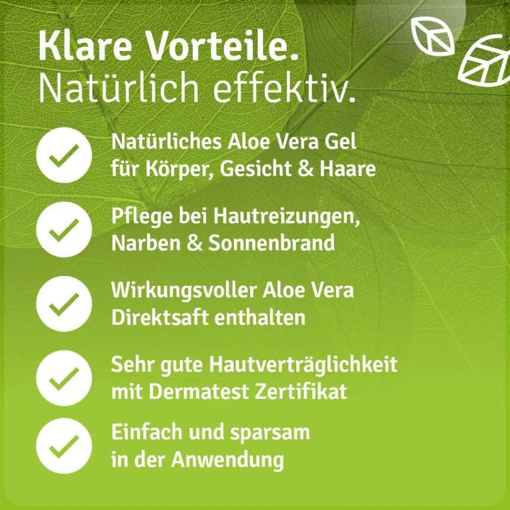 Aloe Vera Gel Haut & Haare - DERMATEST Sehr Gut - 100% Natürlich, Rein & Ohne Duftstoffe>Casida Best