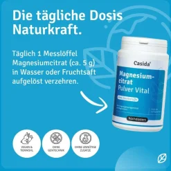 Magnesiumcitrat Pulver Vital – Premium Magnesium Pulver, hohe Bioverfügbarkeit>Casida Online