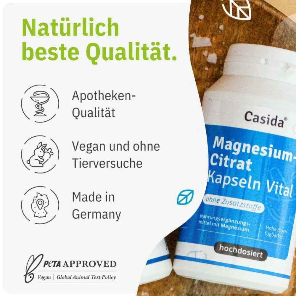 Magnesiumcitrat Pulver Vital – Premium Magnesium Pulver, hohe Bioverfügbarkeit>Casida Online
