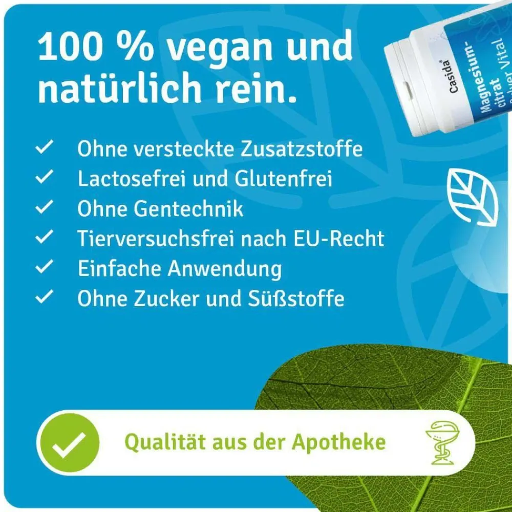 Magnesiumcitrat Pulver Vital – Premium Magnesium Pulver, hohe Bioverfügbarkeit>Casida Online