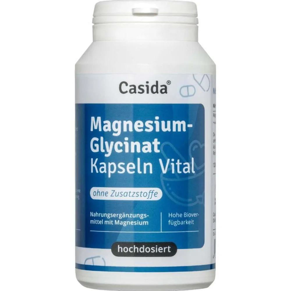 Magnesiumglycinat - Premium Chelatiertes Magnesiumbisglycinat - vegan, hochdosiert>Casida Online