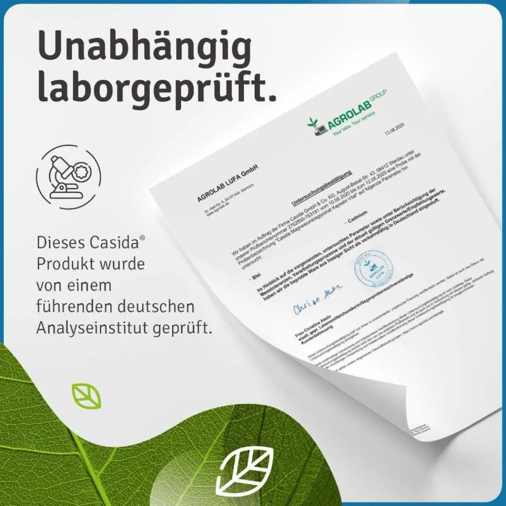 Magnesiumglycinat - Premium Chelatiertes Magnesiumbisglycinat - vegan, hochdosiert>Casida Online