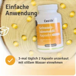 ® Schwarzkümmelöl Kapseln 3000 mg – Hochdosiert, kaltgepresst, naturbelassen|Casida New