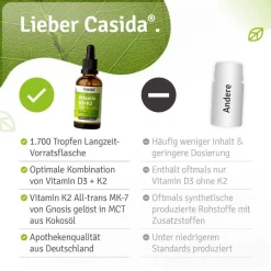 Vitamin D3 K2 Tropfen hochdosiert & vegan - 100% pflanzlich (ohne tierisches Lanolin) – 1000 I.E. Vitamin D + Vitamin K 20 µg><noscript><img width=