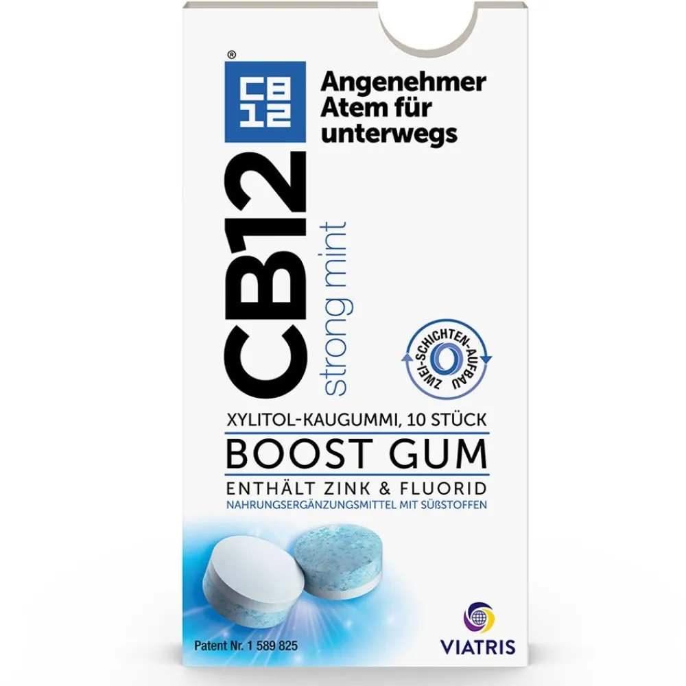 CB12 Boost Strong Mint Kaugummi: Zuckerfreie Mundpflege-Kaugummis gegen Mundgeruch,> New