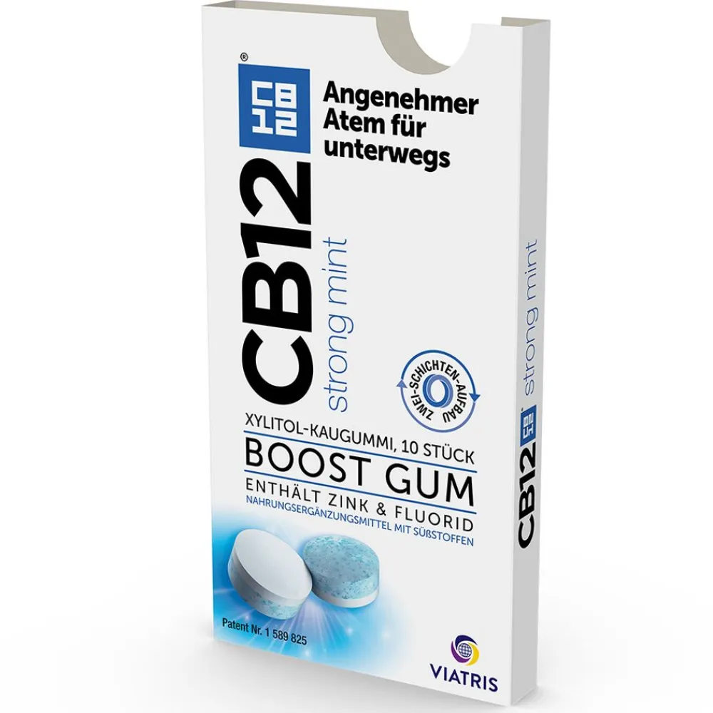 CB12 Boost Strong Mint Kaugummi: Zuckerfreie Mundpflege-Kaugummis gegen Mundgeruch,> New