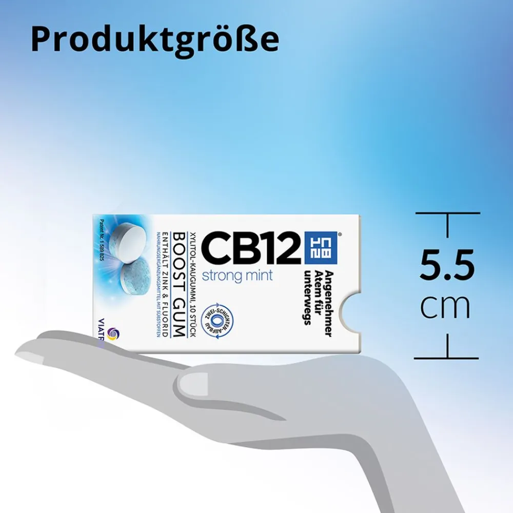 CB12 Boost Strong Mint Kaugummi: Zuckerfreie Mundpflege-Kaugummis gegen Mundgeruch,> New