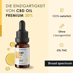 CBD-Öl 30% – THC-freies Vollspektrumöl für Ruhe & Schlaf | Hemp Extract - Eusphera| New