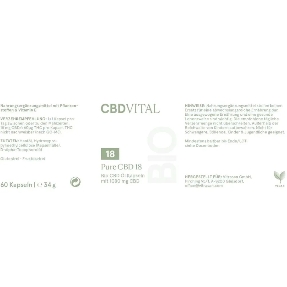 Bio Pure 18 CBD Kapseln|CBD Vital Clearance