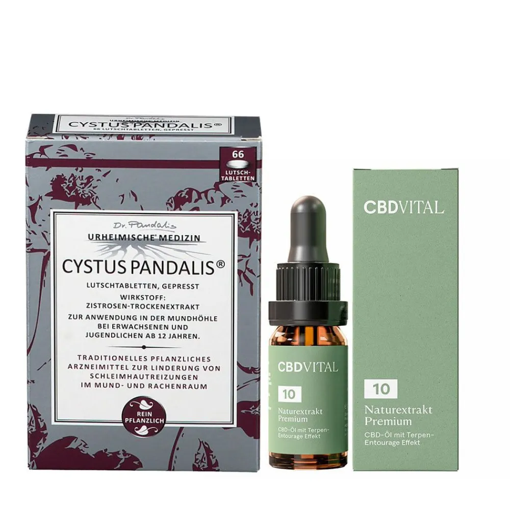 CBD VITAL Naturextrakt Premium Öl 10 % + Cystus Pandalis®>