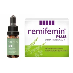 CBD VITAL Naturextrakt Premium Öl 10 % + Remifemin ® Plus Johanniskraut| Best