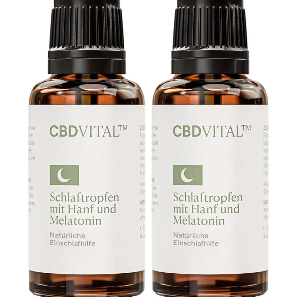 CBD VITAL Schlaftropfen mit Hanf und Melatonin| New