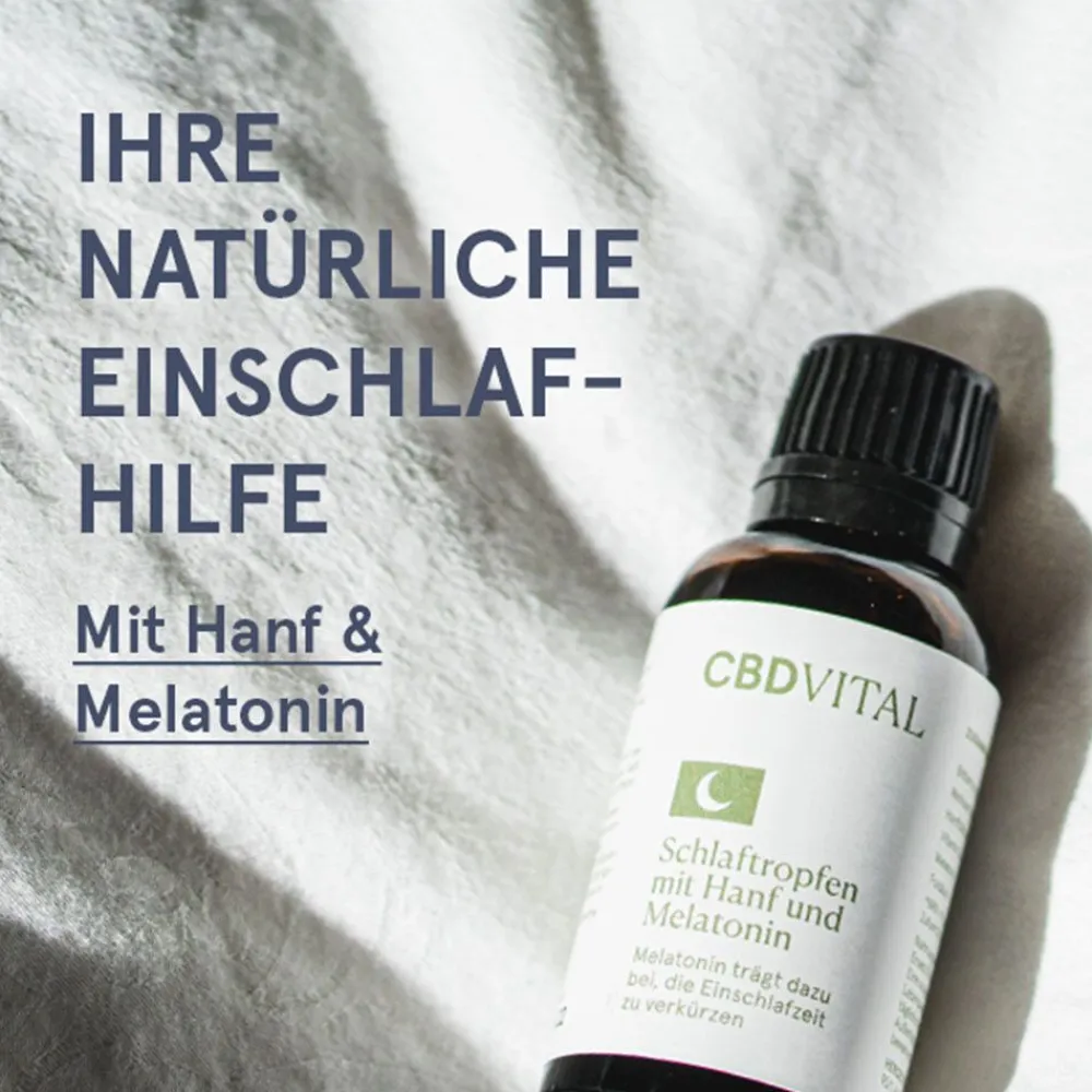 Schlaftropfen mit Hanf und Melatonin|CBD Vital Best