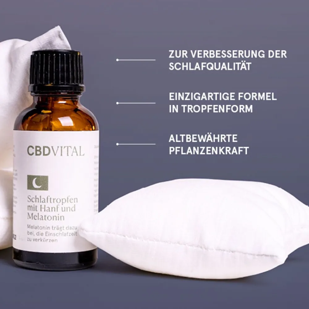 Schlaftropfen mit Hanf und Melatonin|CBD Vital Best