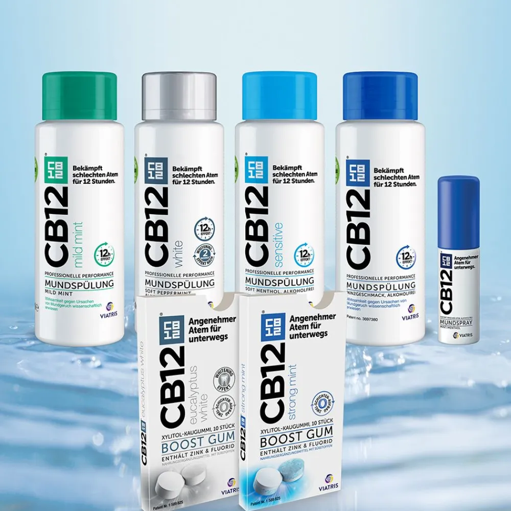 Mundspülung Mild: Mundwasser mit Zinkacetat & Chlorhexidin, gegen schlechten Atem & Mundgeruch>CB12 Hot