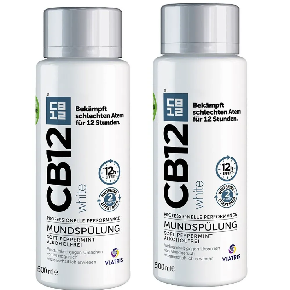 White Mundspülung: Mundwasser für weißere Zähne und frischen Atem, mit Zinkacetat & Chlorhexidin|CB12