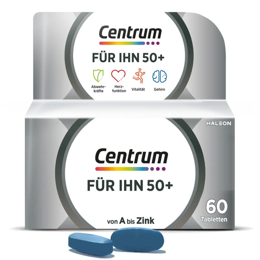 ® Für Ihn 50+, 60 St. - Nahrungsergänzungsmittel - Jetzt 20% mit dem Code Vitamine20 sparen*>Centrum Discount