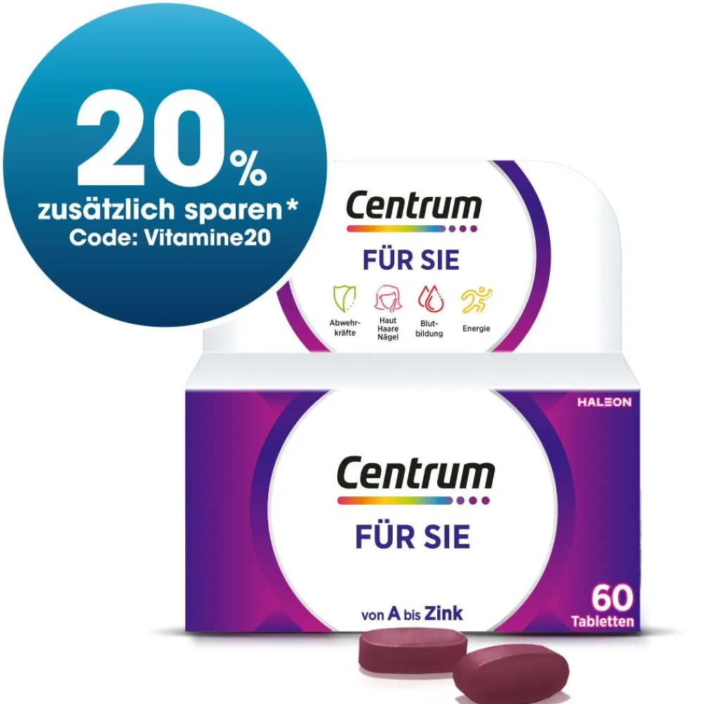 ® Für Sie, Nahrungsergänzungsmittel - Jetzt 20% mit dem Code Vitamine20 sparen*|Centrum Outlet