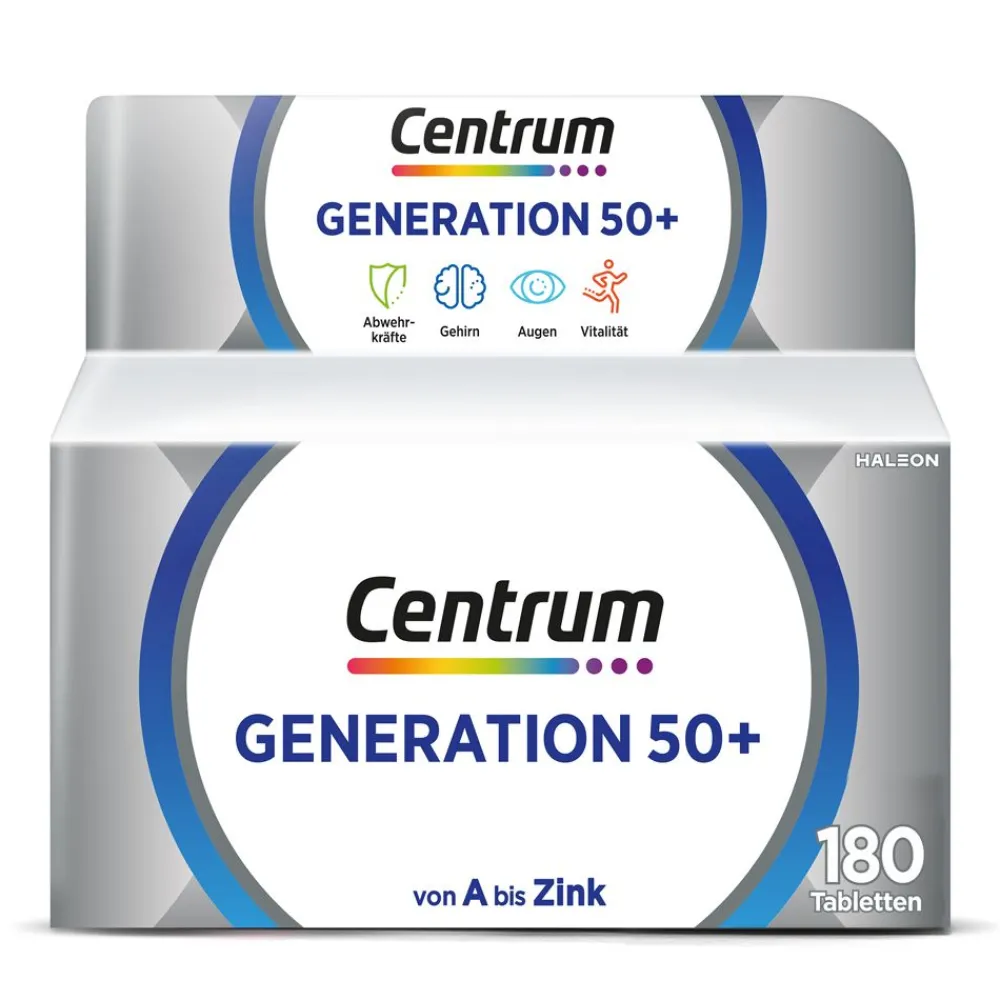 Generation 50+, 180 St. mit Vitamin D und Vitamin C - Jetzt 20% mit dem Code Vitamine20 sparen*>Centrum New
