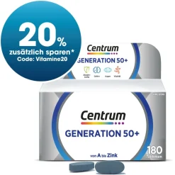 Generation 50+, 180 St. mit Vitamin D und Vitamin C - Jetzt 20% mit dem Code Vitamine20 sparen*>Centrum New