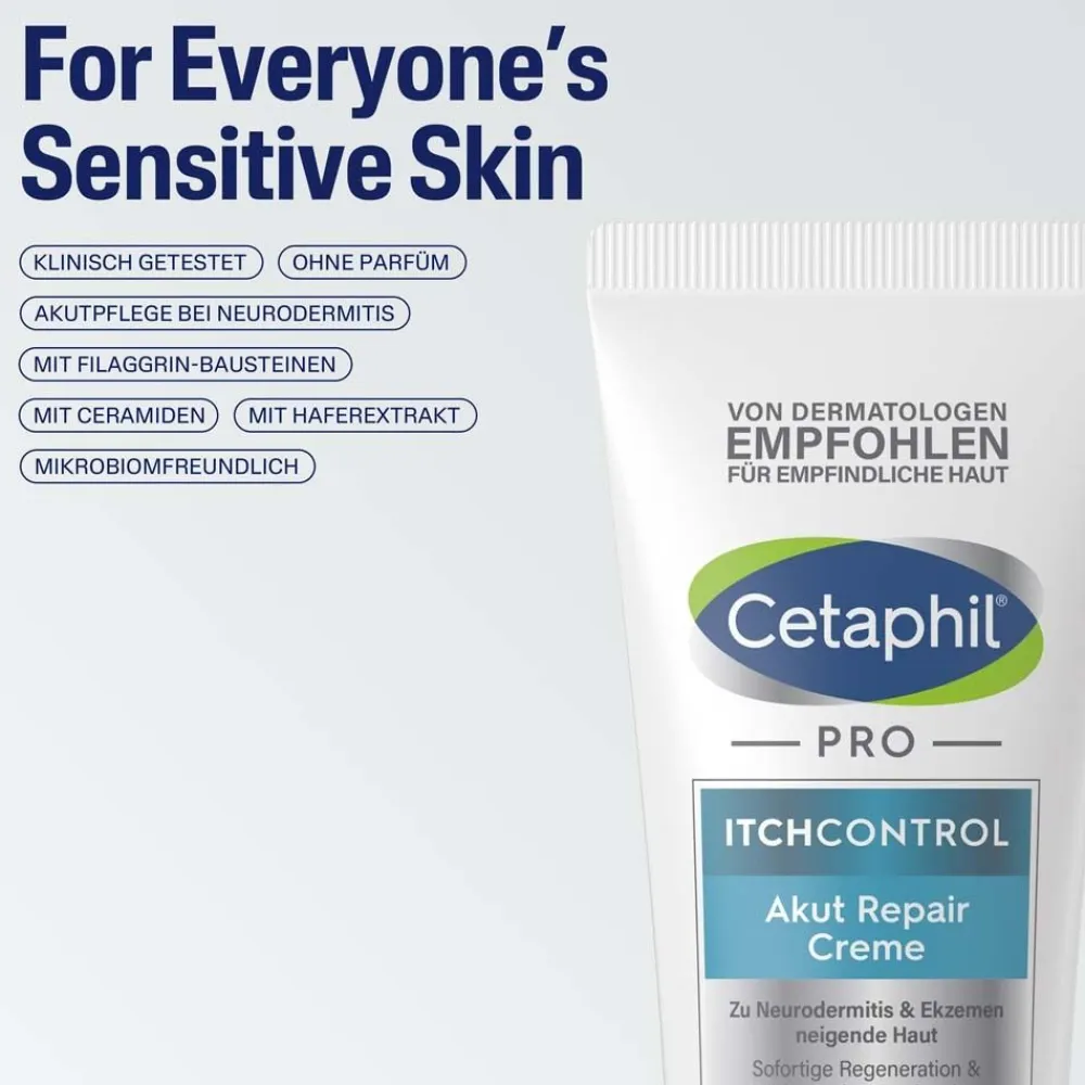 CETAPHIL PRO ItchControl Akut Repair Creme reduziert Symptome bei Neurodermitis> New