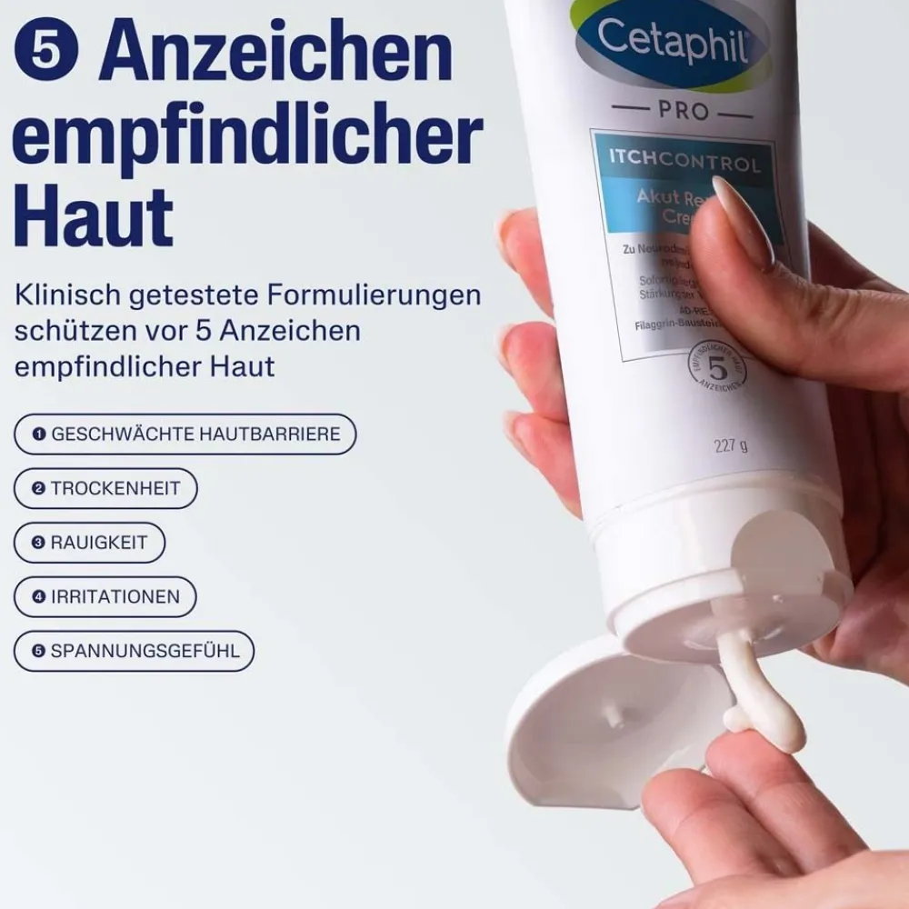 CETAPHIL PRO ItchControl Akut Repair Creme reduziert Symptome bei Neurodermitis> New