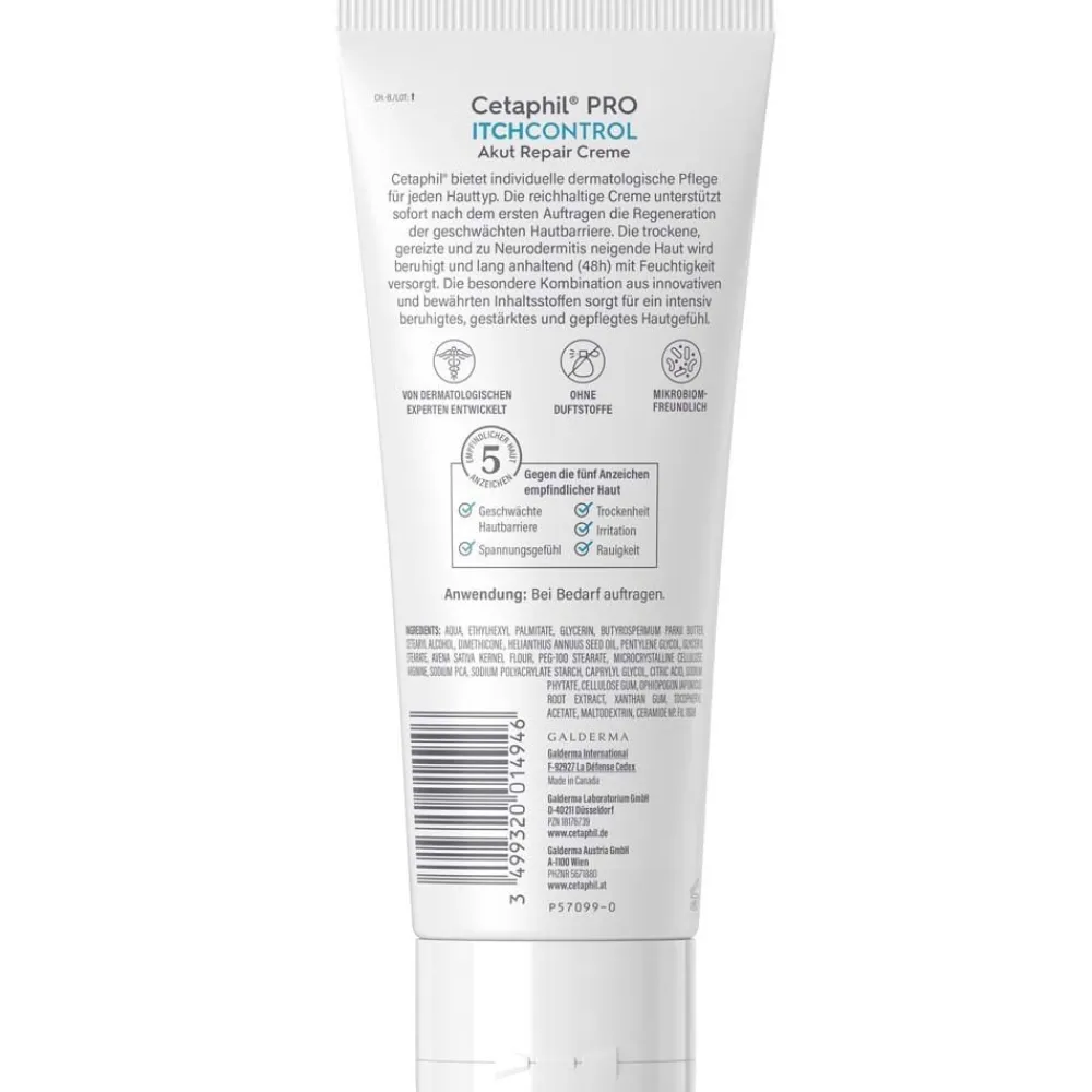 CETAPHIL PRO ItchControl Akut Repair Creme reduziert Symptome bei Neurodermitis> New